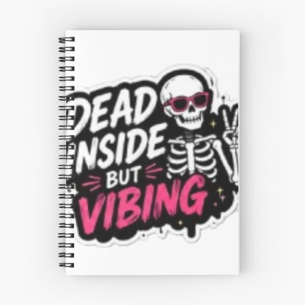 Item preview, Dead Inside But Vibing Skeleton Sticker | Dark Humor Aesthetic Pink Goth designed and sold by Jyotisima8929.