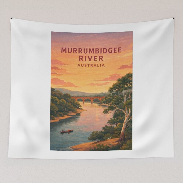 Item preview, Murrumbidgee River Australia Canoe and River Red Gum Landscape designed and sold by Aryabek.