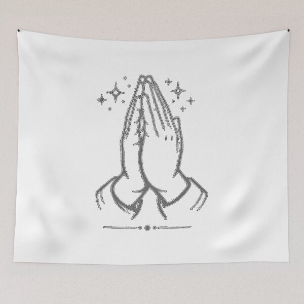 Item preview, Praying Hands Line Art – Faith Hope Prayer designed and sold by CLOUTKULT.