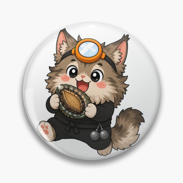 Item preview, KOREA HAENAM - Cute Chibi Maine Coon Cat Excited Abalone Sticker designed and sold by KOREA-HAENAM.