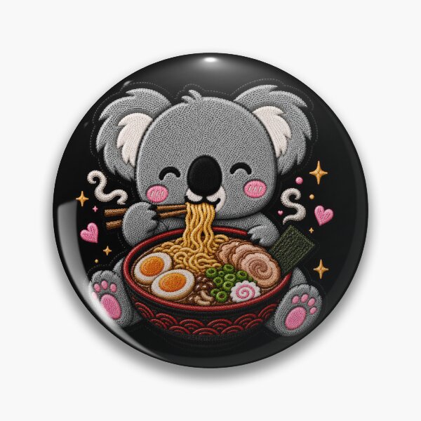 Item preview, Kawaii Koala Ramen Embroidery Patch Cute Chibi designed and sold by ColorSplash123.