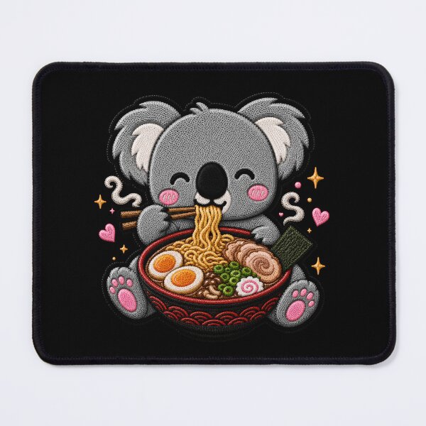 Item preview, Kawaii Koala Ramen Embroidery Patch Cute Chibi designed and sold by ColorSplash123.