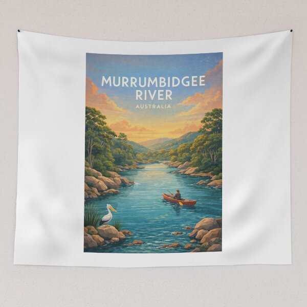 Item preview, Murrumbidgee River Australia Wilderness Waterway and Canoe Scene designed and sold by Aryabek.