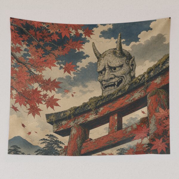 Item preview, The Mountain Shrine Guardian - Ukiyo-e Vintage Japanese Woodblock Print Hannya designed and sold by bapupa.