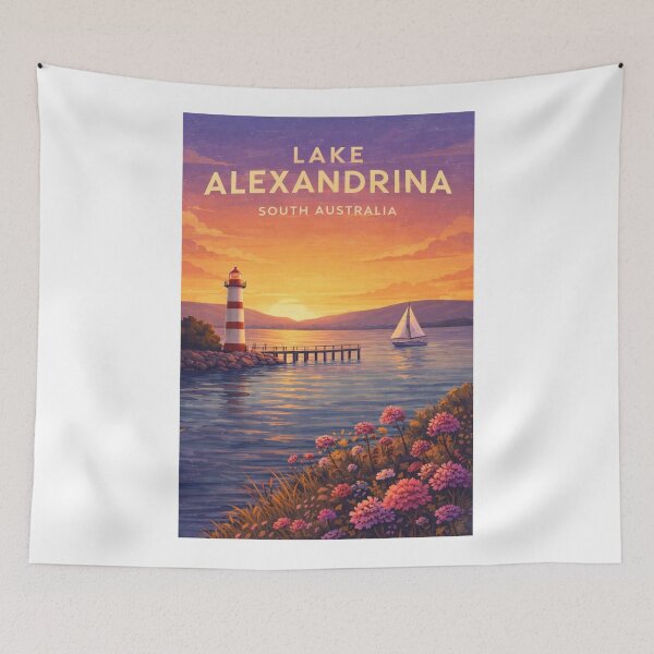Item preview, Lake Alexandrina South Australia Lighthouse and Sailing Sunset designed and sold by Aryabek.