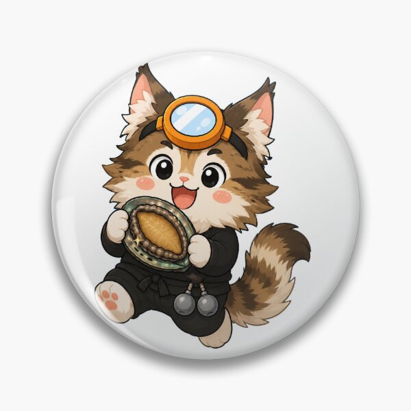 Item preview, KOREA HAENAM - Cute Chibi Brown Tabby Maine Coon Cat Excited Abalone Sticker designed and sold by KOREA-HAENAM.