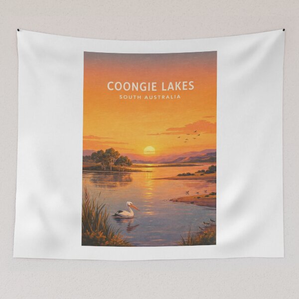 Item preview, Coongie Lakes South Australia Wetlands and Pelican Sunset designed and sold by Aryabek.