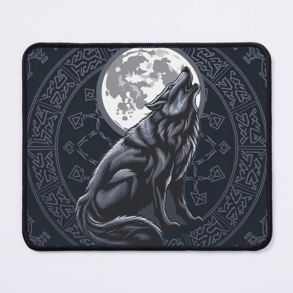 Item preview, Nordic Wolf Howling Moon Viking Art designed and sold by PixelDrift21.