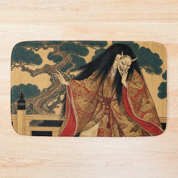 Item preview, The Noh Stage Performance - Vintage Ukiyo-e Japanese Woodblock Print Hannya designed and sold by bapupa.