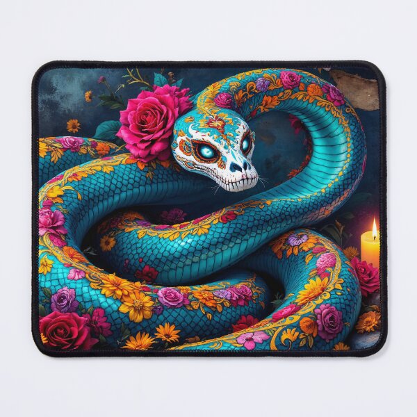 Item preview, Mystical Flower Snake with Sugar Skull designed and sold by WonderPiks.