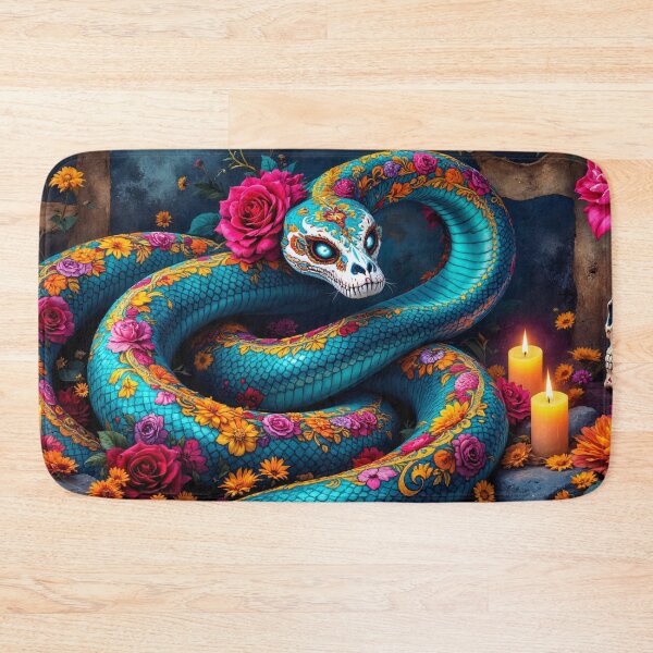 Item preview, Mystical Flower Snake with Sugar Skull designed and sold by WonderPiks.