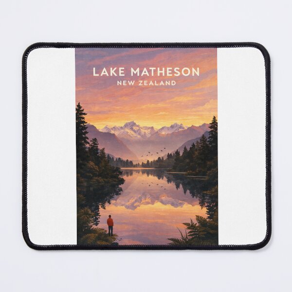 Item preview, Lake Matheson Aoraki Reflection and Southern Alps Landscape designed and sold by Aryabek.