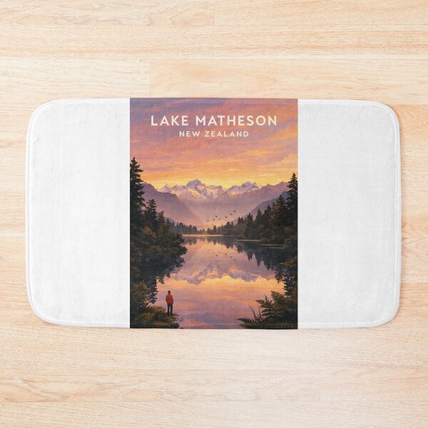 Item preview, Lake Matheson Aoraki Reflection and Southern Alps Landscape designed and sold by Aryabek.