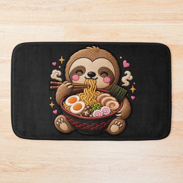 Item preview, Kawaii Sloth Ramen Embroidery Patch Cute Chibi designed and sold by ColorSplash123.