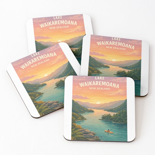 Item preview, Lake Waikaremoana Te Urewera Sunset Waterways New Zealand designed and sold by Aryabek.