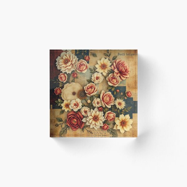 Item preview, Roses on Vintage Scrapbook Style Paper designed and sold by RAISC.