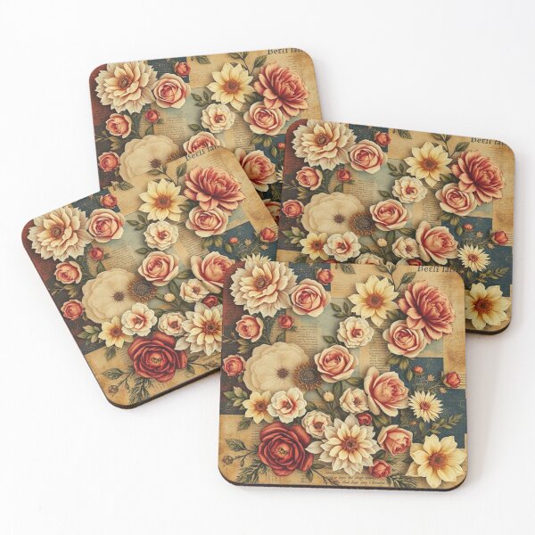 Item preview, Roses on Vintage Scrapbook Style Paper designed and sold by RAISC.