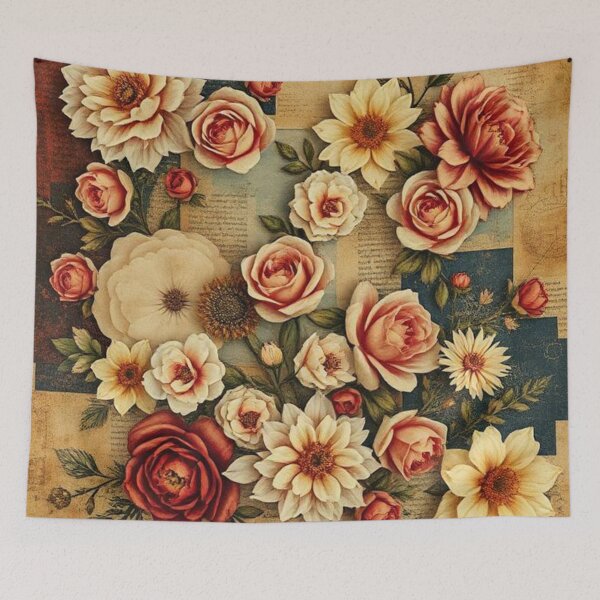 Item preview, Roses on Vintage Scrapbook Style Paper designed and sold by RAISC.