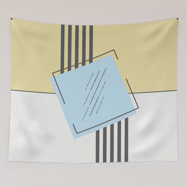 Item preview, The Shift - Yellow and Blue Minimalist Geometric designed and sold by artdocaj.