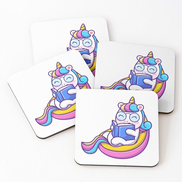 Item preview, Cute Unicorn Reading Book Glasses Illustration designed and sold by miliemlac.