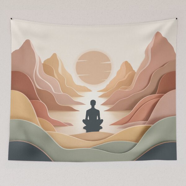 Item preview, Mountain Grounding Silence Meditation Wall Art designed and sold by TrendMorphic.
