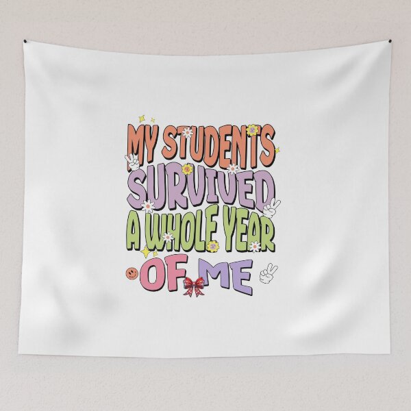 Item preview, My Students Survived A Whole Year of Me Teacher Coquette Bow designed and sold by stylboutique.