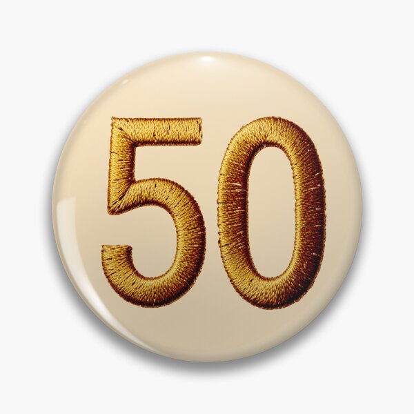Item preview, 50th Golden Wedding Anniversary (Birthday) embroidered with gold thread number (illusion) designed and sold by Kimenta Fashion.