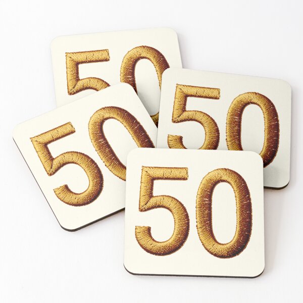 Item preview, 50th Golden Wedding Anniversary (Birthday) embroidered with gold thread number (illusion) designed and sold by Segasprojects.