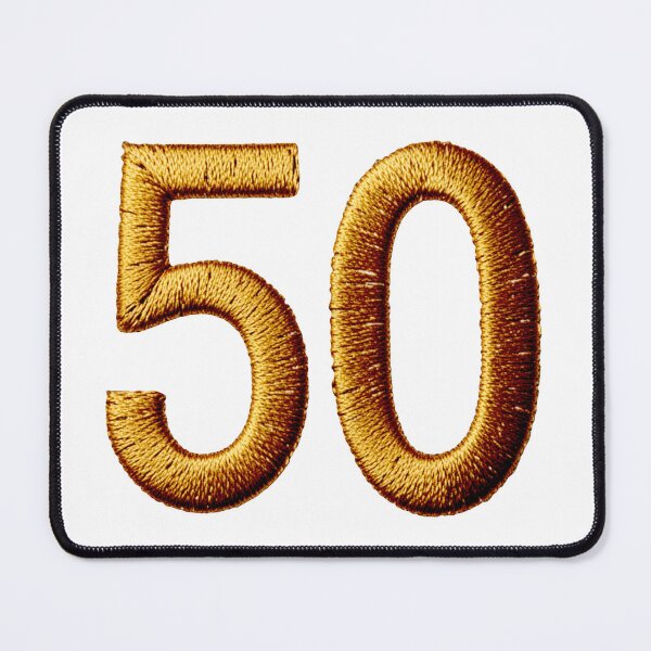 Item preview, 50th Golden Wedding Anniversary (Birthday) embroidered with gold thread number (illusion) designed and sold by Kimenta Fashion.