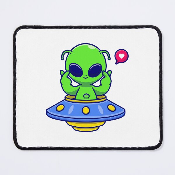 Item preview, Cute Kawaii Alien UFO Spaceship Love designed and sold by miliemlac.