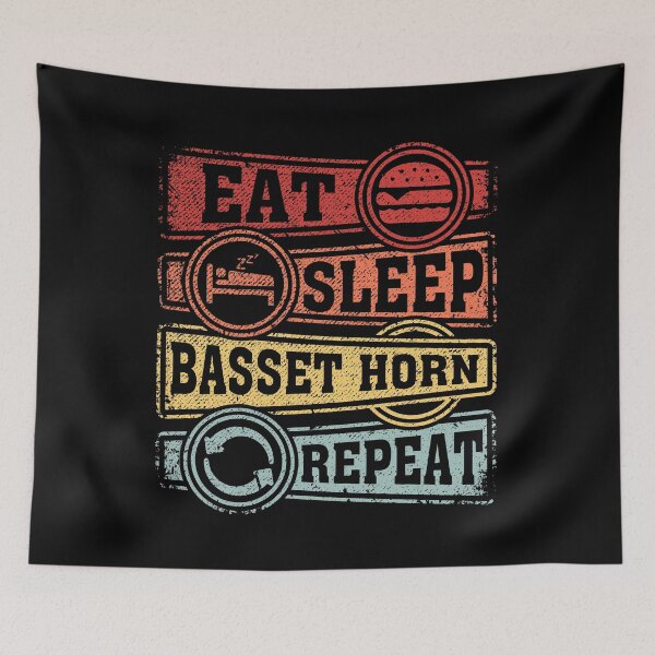 Item preview, Eat Sleep Basset horn Repeat designed and sold by GabbyKash.
