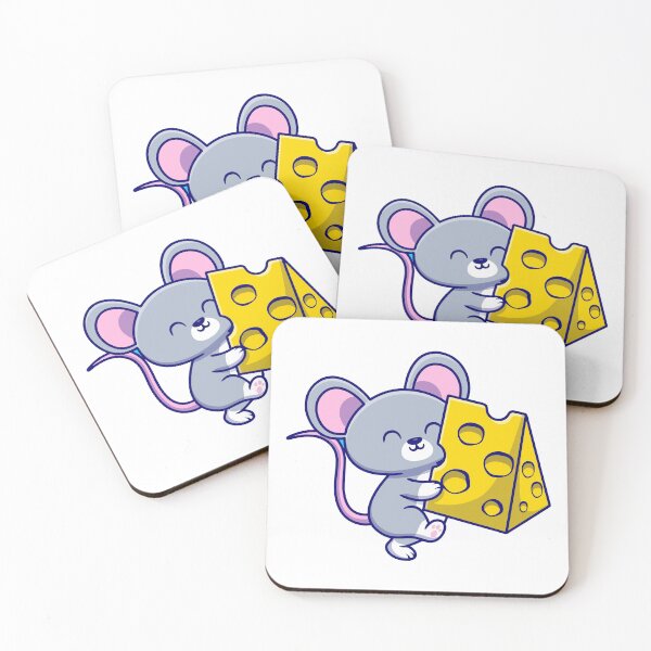Item preview, Kawaii Little Mouse Hugging Cheese designed and sold by miliemlac.