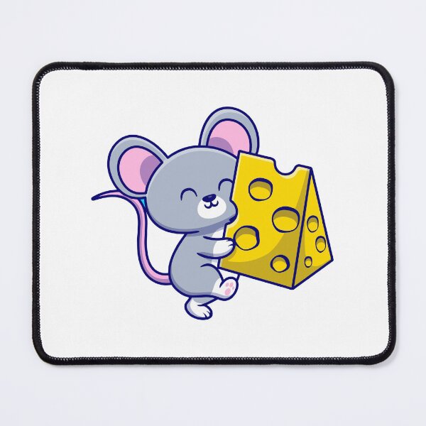 Item preview, Kawaii Little Mouse Hugging Cheese designed and sold by miliemlac.