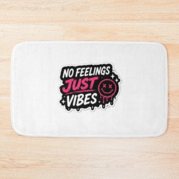 Item preview, No Feeling Just Vibes Aesthetic Sticker | Chill Mood Pink Black Typography designed and sold by Jyotisima8929.