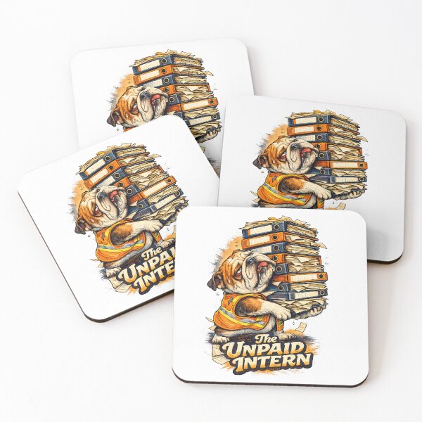 Item preview, The Unpaid Intern Bulldog - Funny Overworked Office Humor Art designed and sold by ChubbyGoong.