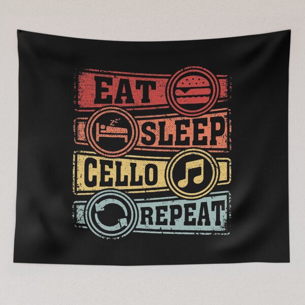 Item preview, Eat Sleep Cello Repeat designed and sold by GabbyKash.