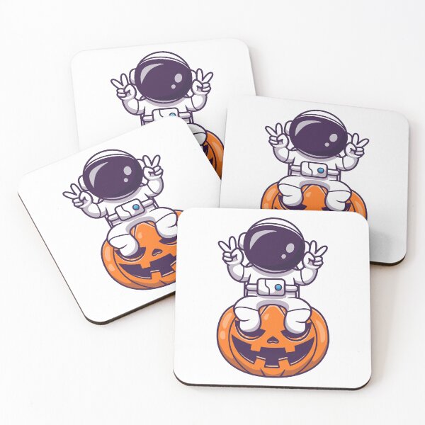 Item preview, Kawaii Astronaut Sitting on Halloween Pumpkin designed and sold by miliemlac.