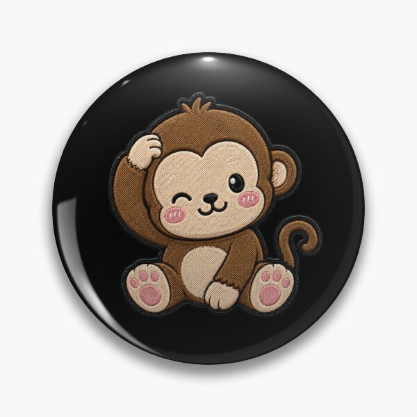 Item preview, Kawaii Baby Monkey Embroidery Patch Cute Chibi designed and sold by ColorSplash123.