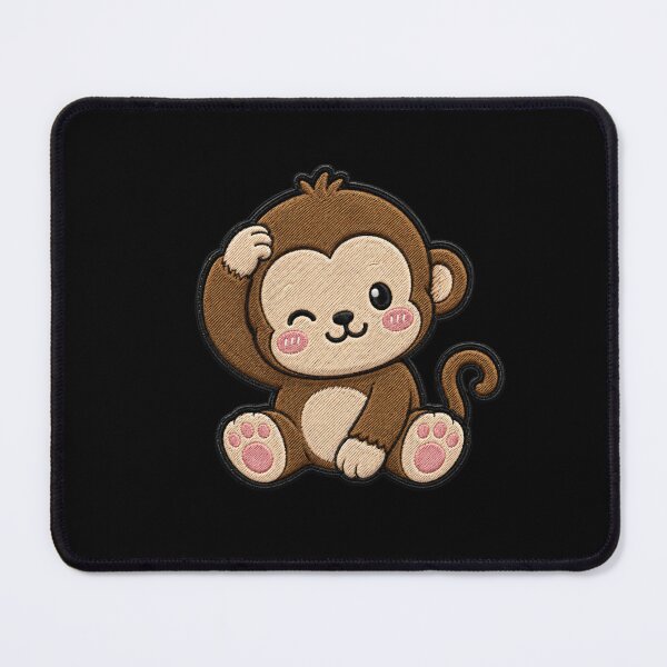 Item preview, Kawaii Baby Monkey Embroidery Patch Cute Chibi designed and sold by ColorSplash123.