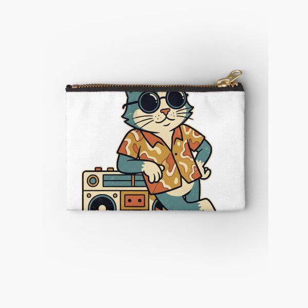 Artikelvorschau, Coole Katze Boombox Retro Cartoon Illustration entworfen und verkauft von Kreador™.