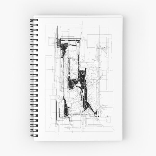Artikelvorschau, Komplexer Vertikaler Bauplan - Schwarz-Weiß Linienkunst - Abstrakte Dichte Struktur entworfen und verkauft von Mystral Art Studio.