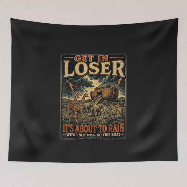 Item preview, Funny Noahs Ark Get In Loser Retro Christian Animal Design designed and sold by kiralynstration.