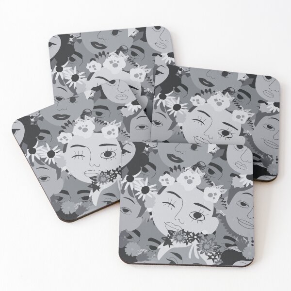 Item preview, Abstract Floral Faces Seamless Pattern Design designed and sold by NadDot.