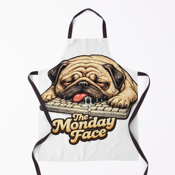 Item preview, Funny Pug The Monday Face - Exhausted Office Dog Humor designed and sold by ChubbyGoong.