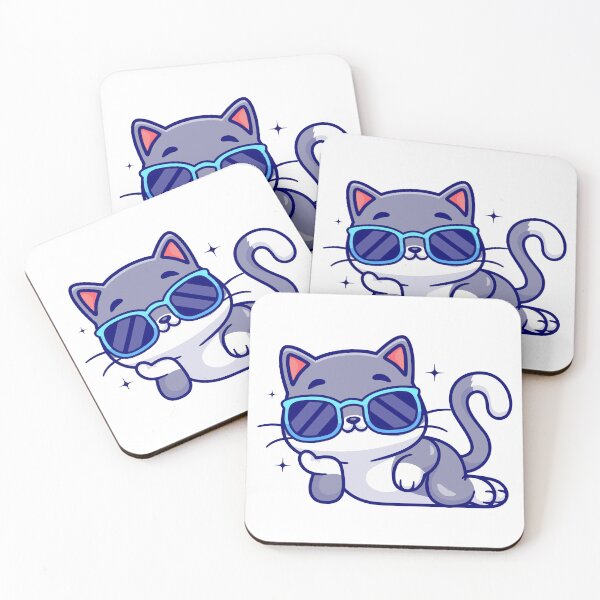 Item preview, Cool Grey Cat Relaxing with Sunglasses designed and sold by miliemlac.