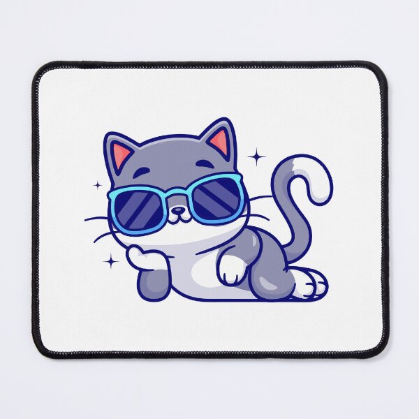 Item preview, Cool Grey Cat Relaxing with Sunglasses designed and sold by miliemlac.