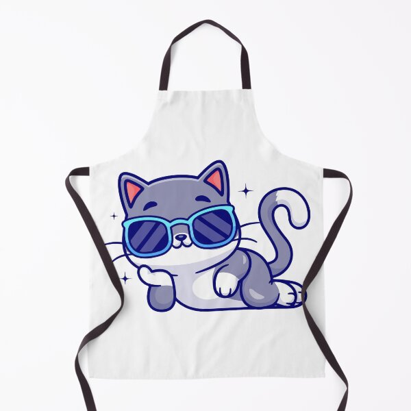 Item preview, Cool Grey Cat Relaxing with Sunglasses designed and sold by miliemlac.