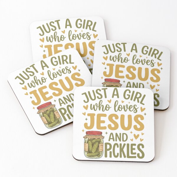 Item preview, Just A Girl Who Loves Jesus And Pickles Shirt Funny Christian Girl designed and sold by CutOutIdols.