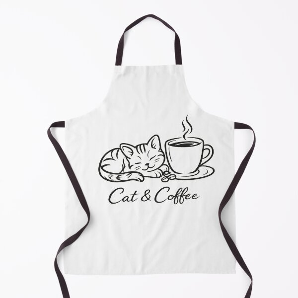 Artikelvorschau, Cat & Coffee – Cute Cat Lover Coffee Line Art entworfen und verkauft von CLOUTKULT.