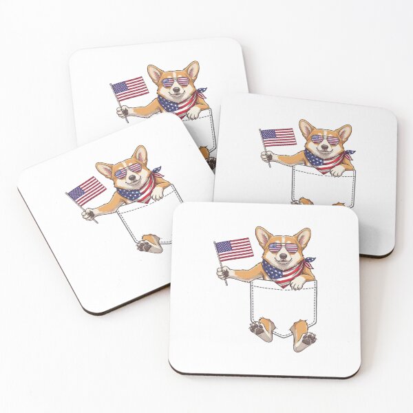 Item preview, Patriotic Corgi Dog American Flag Pocket 4th Of July Design designed and sold by kiralynstration.